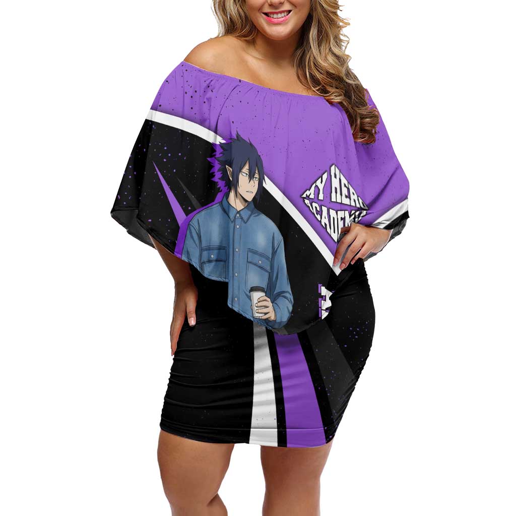 Tamaki Amajiki My Hero Academia Off Shoulder Short Dress Anime Grunge Splatter Graphic Style