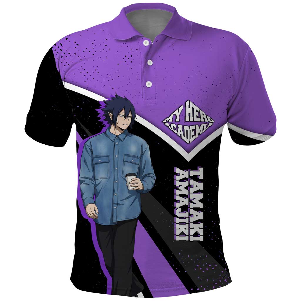 Tamaki Amajiki My Hero Academia Polo Shirt Anime Grunge Splatter Graphic Style
