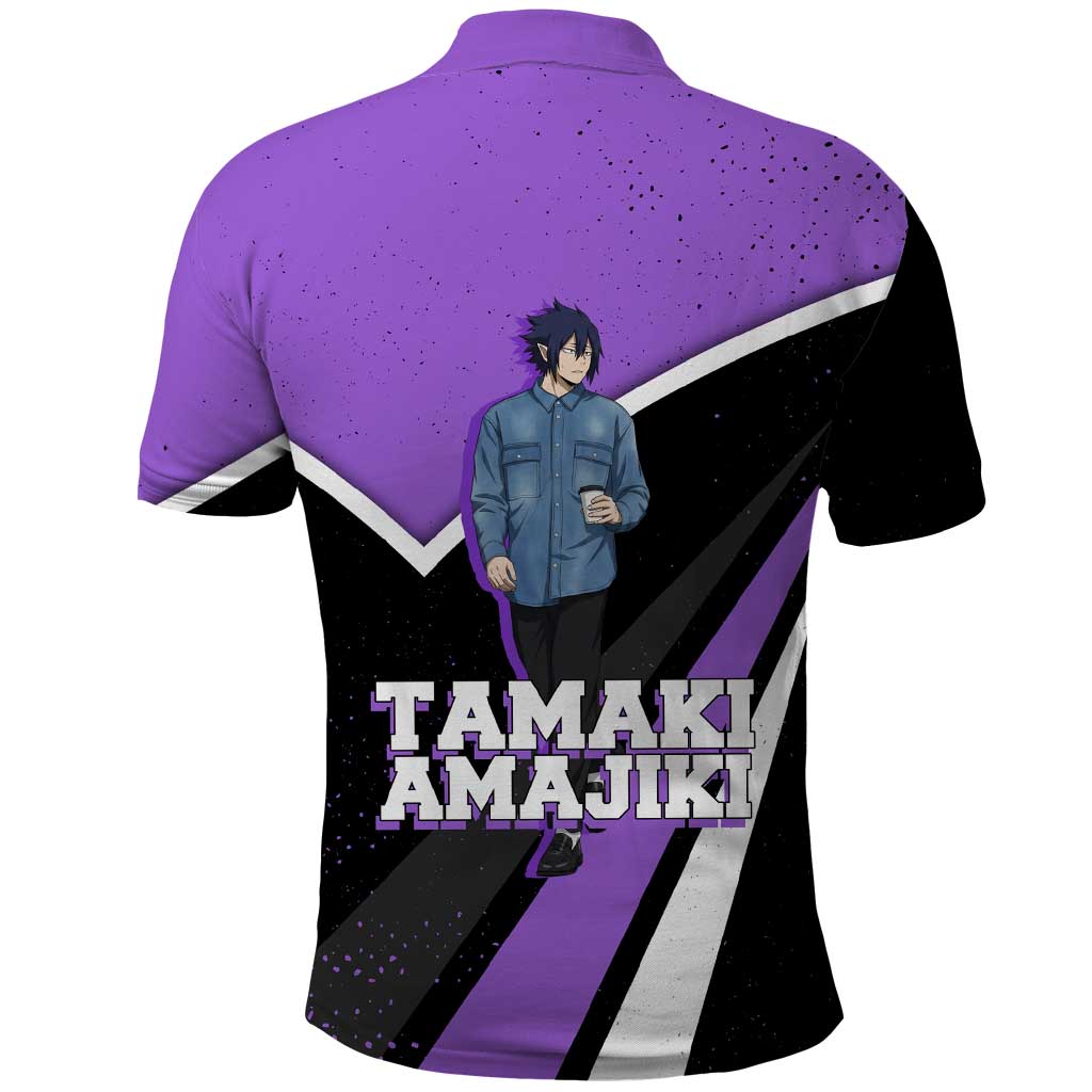 Tamaki Amajiki My Hero Academia Polo Shirt Anime Grunge Splatter Graphic Style