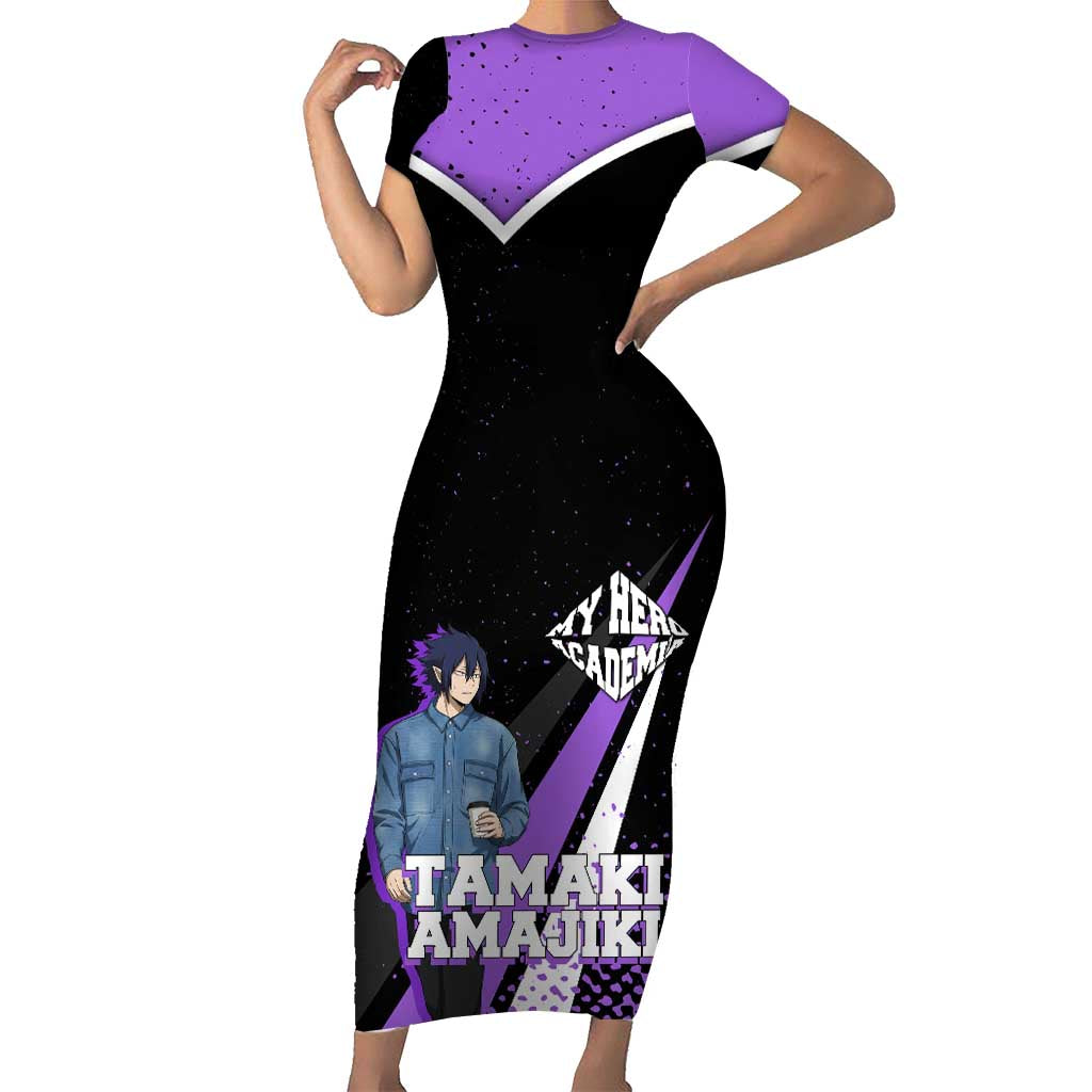 Tamaki Amajiki My Hero Academia Short Sleeve Bodycon Dress Anime Grunge Splatter Graphic Style