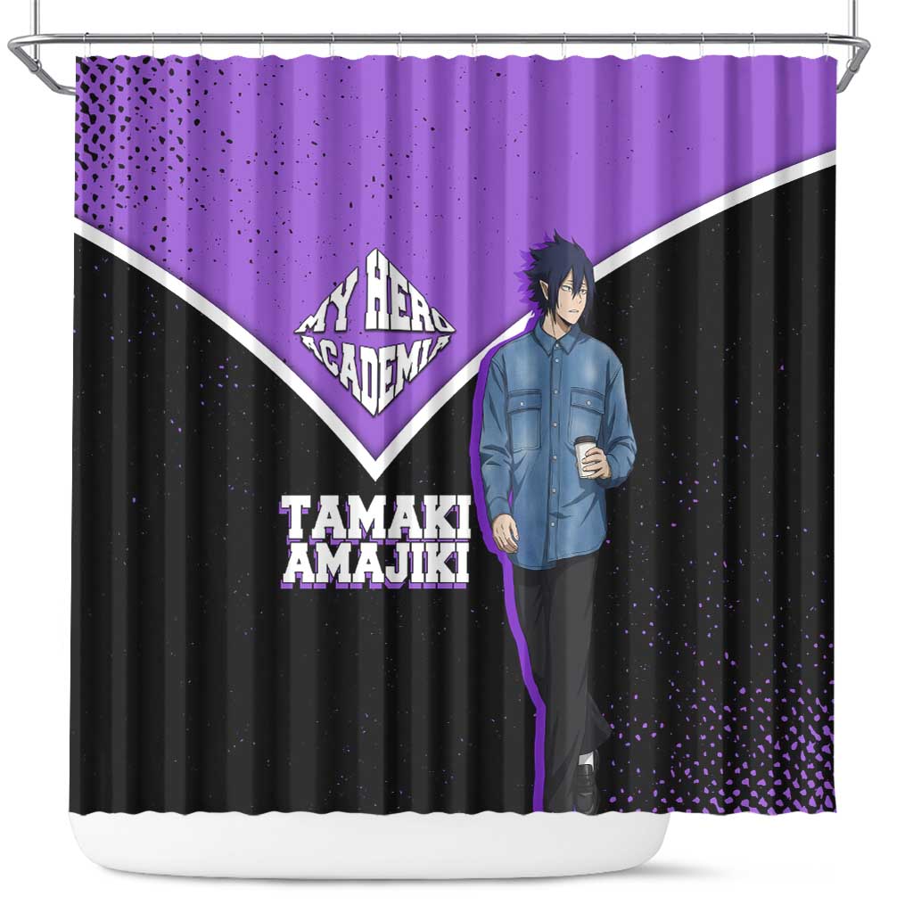 Tamaki Amajiki My Hero Academia Shower Curtain Anime Grunge Splatter Graphic Style