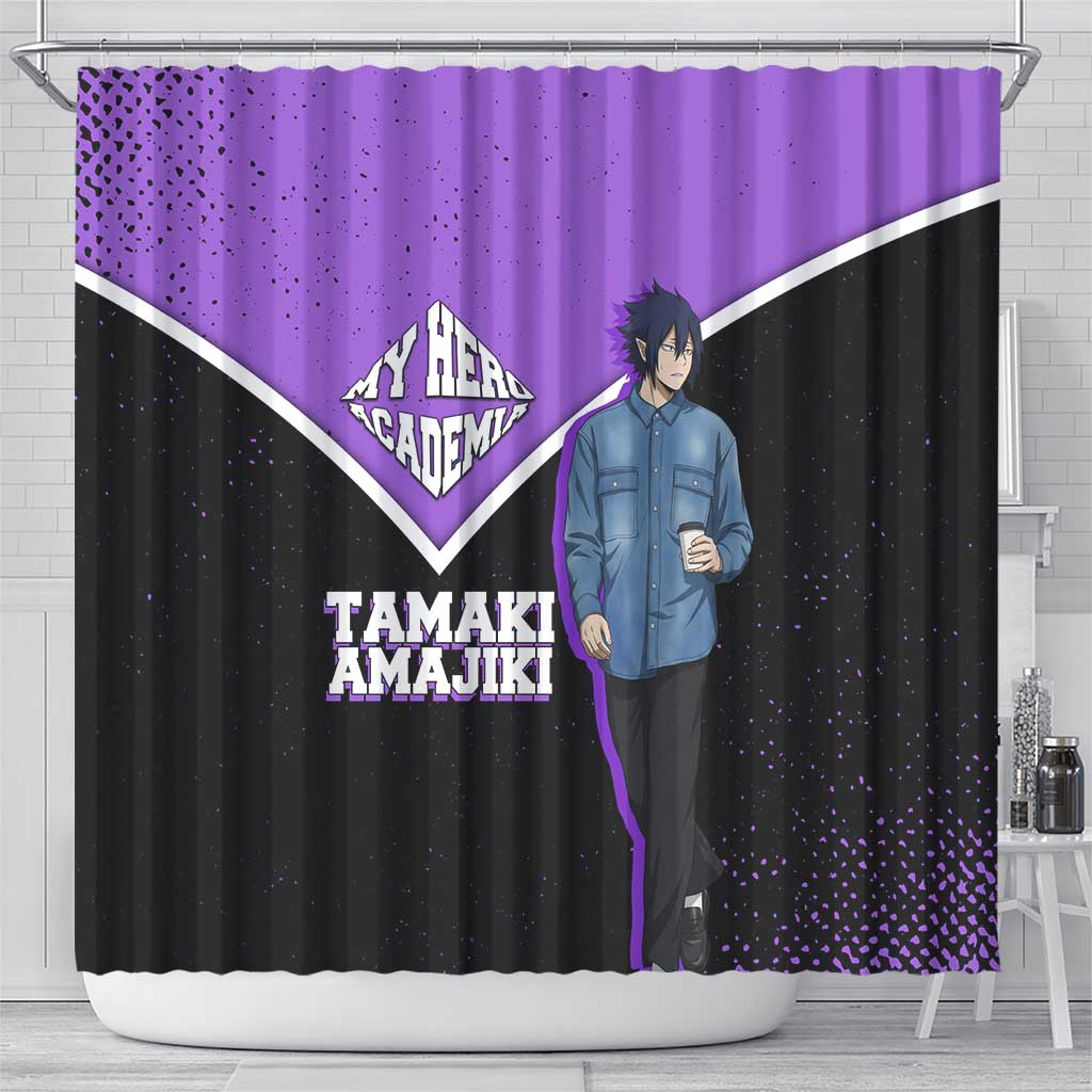 Tamaki Amajiki My Hero Academia Shower Curtain Anime Grunge Splatter Graphic Style