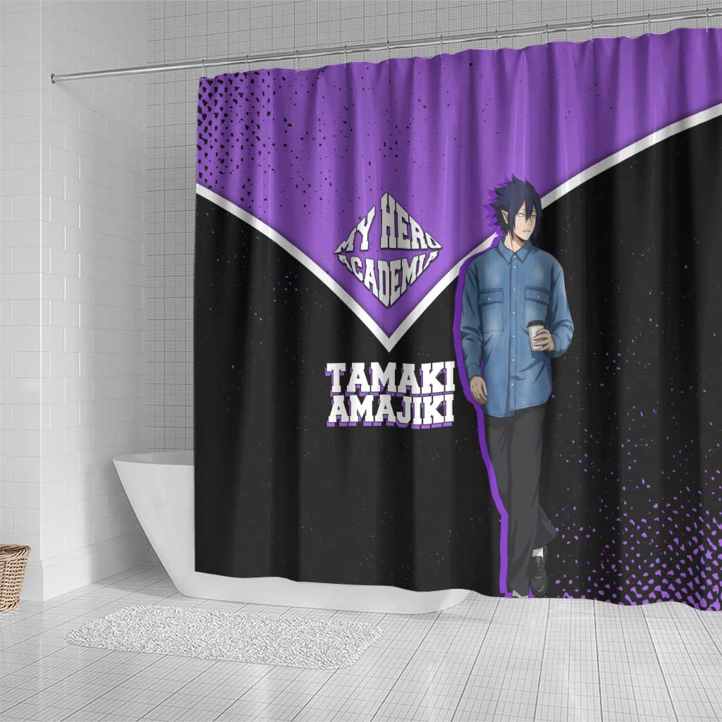 Tamaki Amajiki My Hero Academia Shower Curtain Anime Grunge Splatter Graphic Style