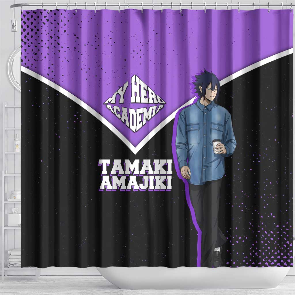 Tamaki Amajiki My Hero Academia Shower Curtain Anime Grunge Splatter Graphic Style