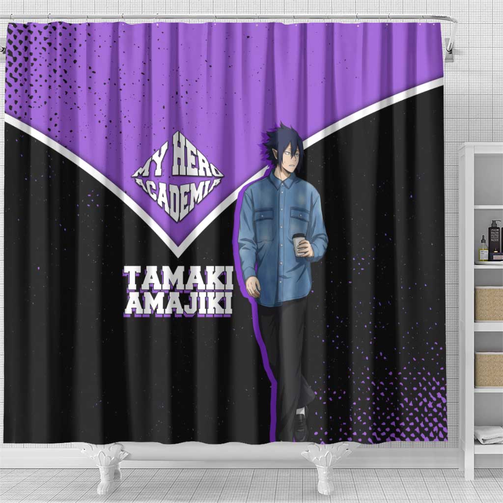 Tamaki Amajiki My Hero Academia Shower Curtain Anime Grunge Splatter Graphic Style