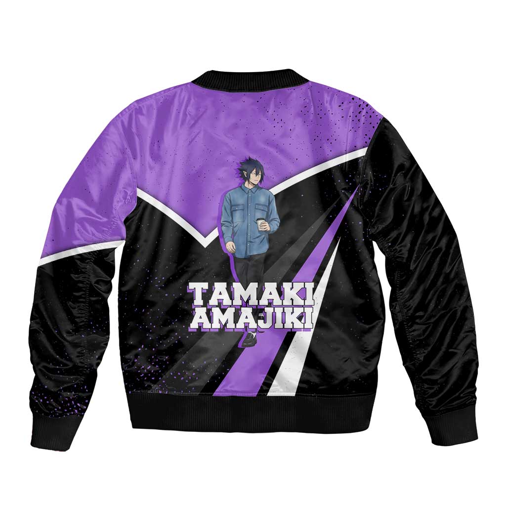Tamaki Amajiki My Hero Academia Sleeve Zip Bomber Jacket Anime Grunge Splatter Graphic Style