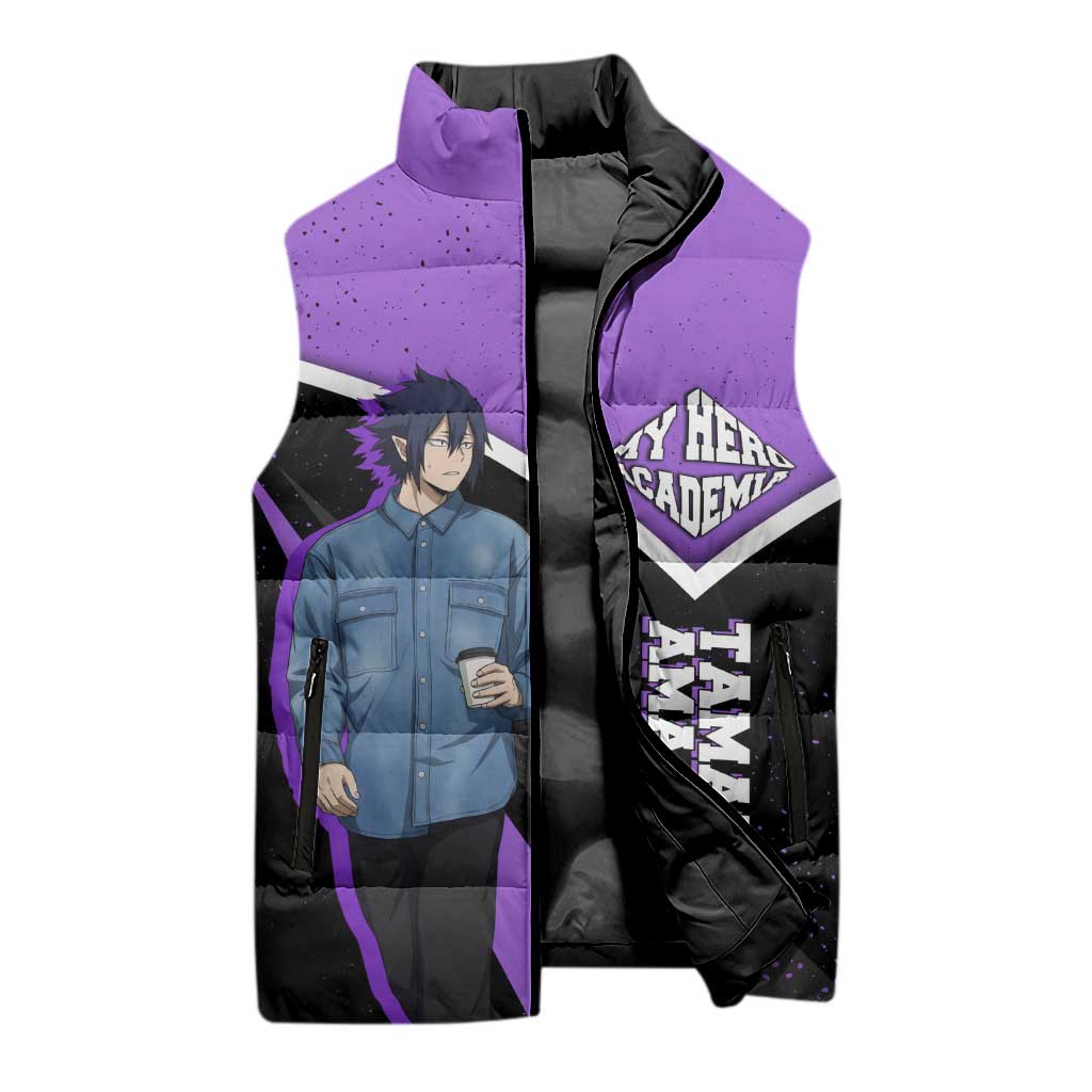 Tamaki Amajiki My Hero Academia Sleeveless Puffer Jacket Anime Grunge Splatter Graphic Style