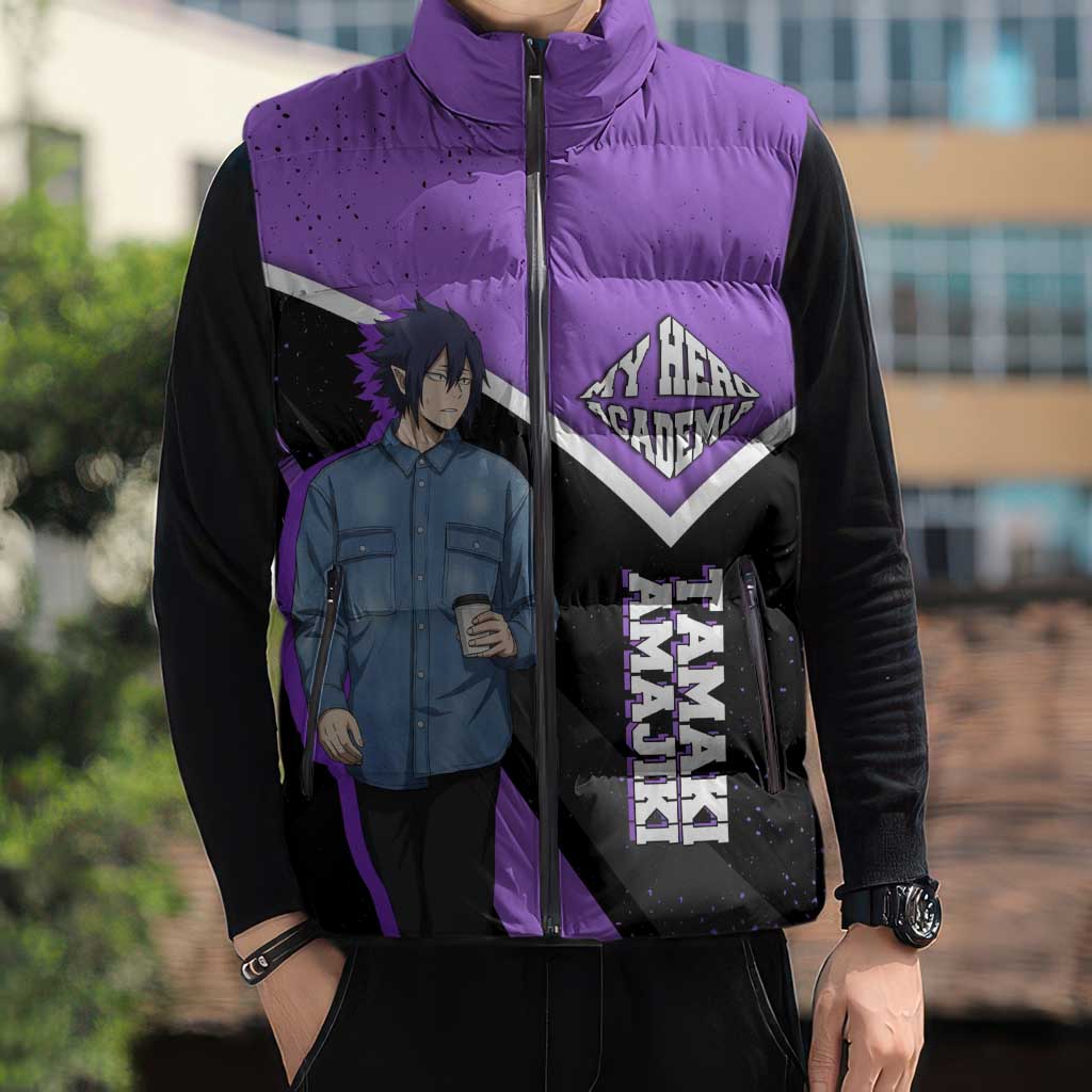 Tamaki Amajiki My Hero Academia Sleeveless Puffer Jacket Anime Grunge Splatter Graphic Style