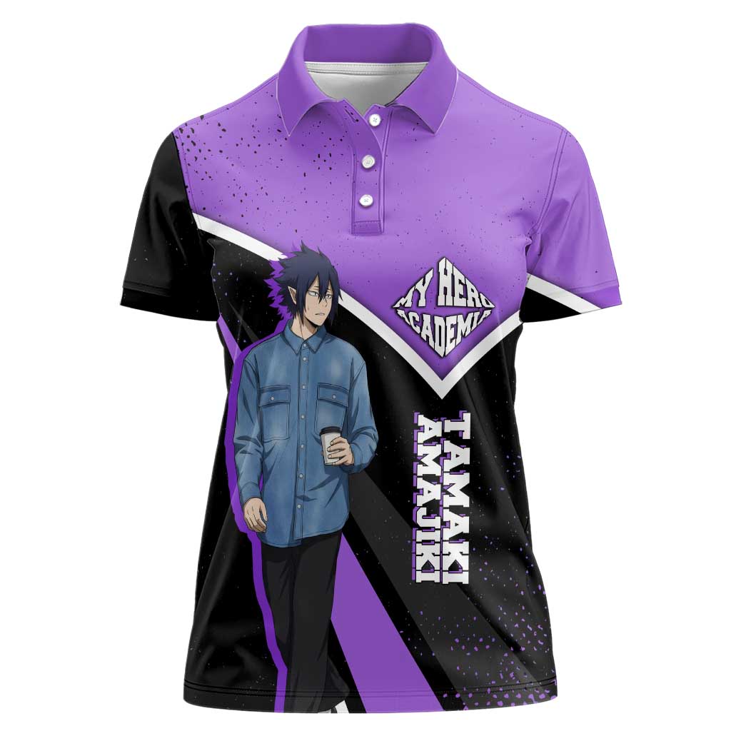 Tamaki Amajiki My Hero Academia Women Polo Shirt Anime Grunge Splatter Graphic Style