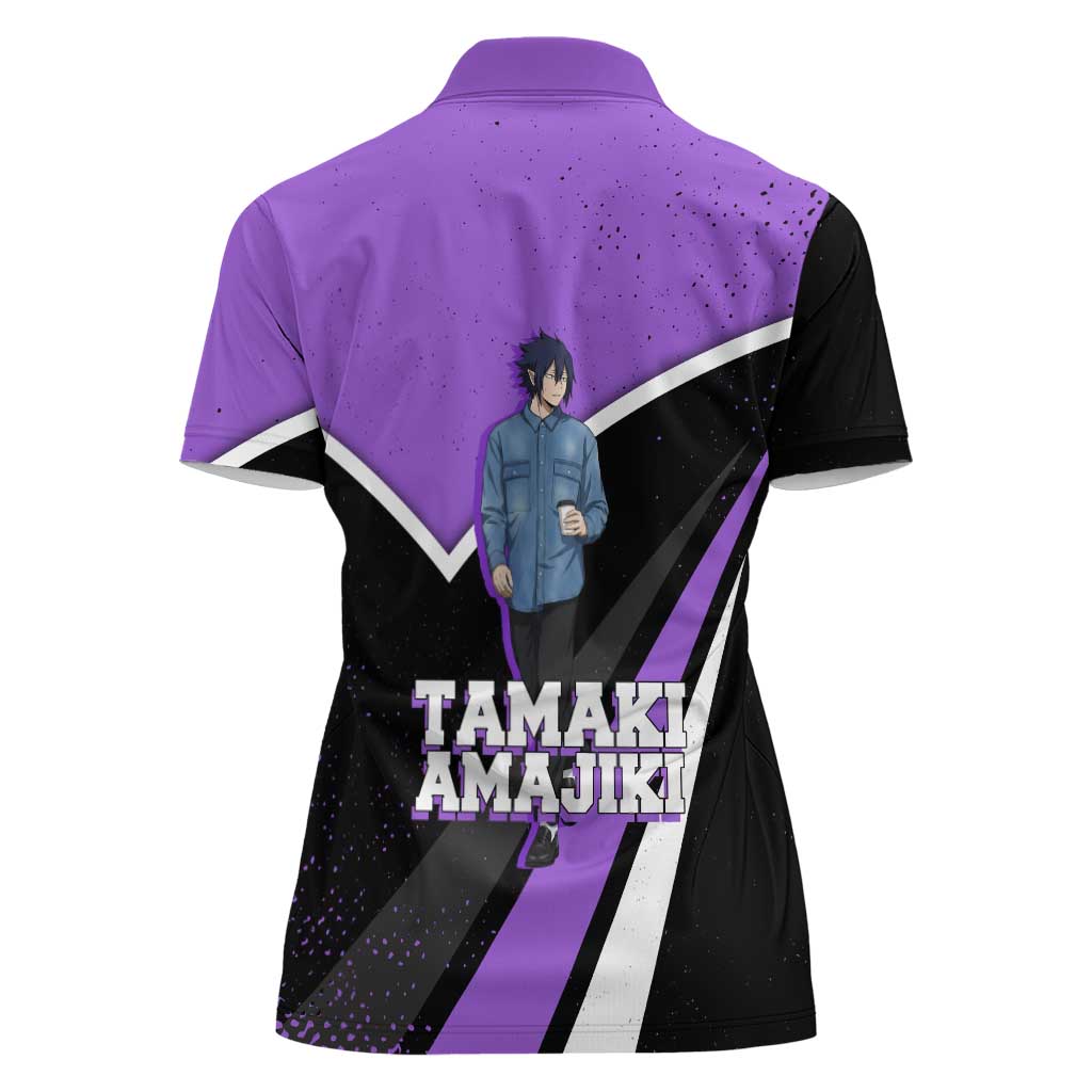Tamaki Amajiki My Hero Academia Women Polo Shirt Anime Grunge Splatter Graphic Style