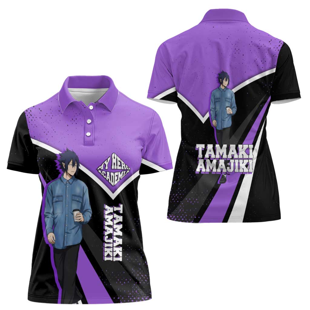 Tamaki Amajiki My Hero Academia Women Polo Shirt Anime Grunge Splatter Graphic Style