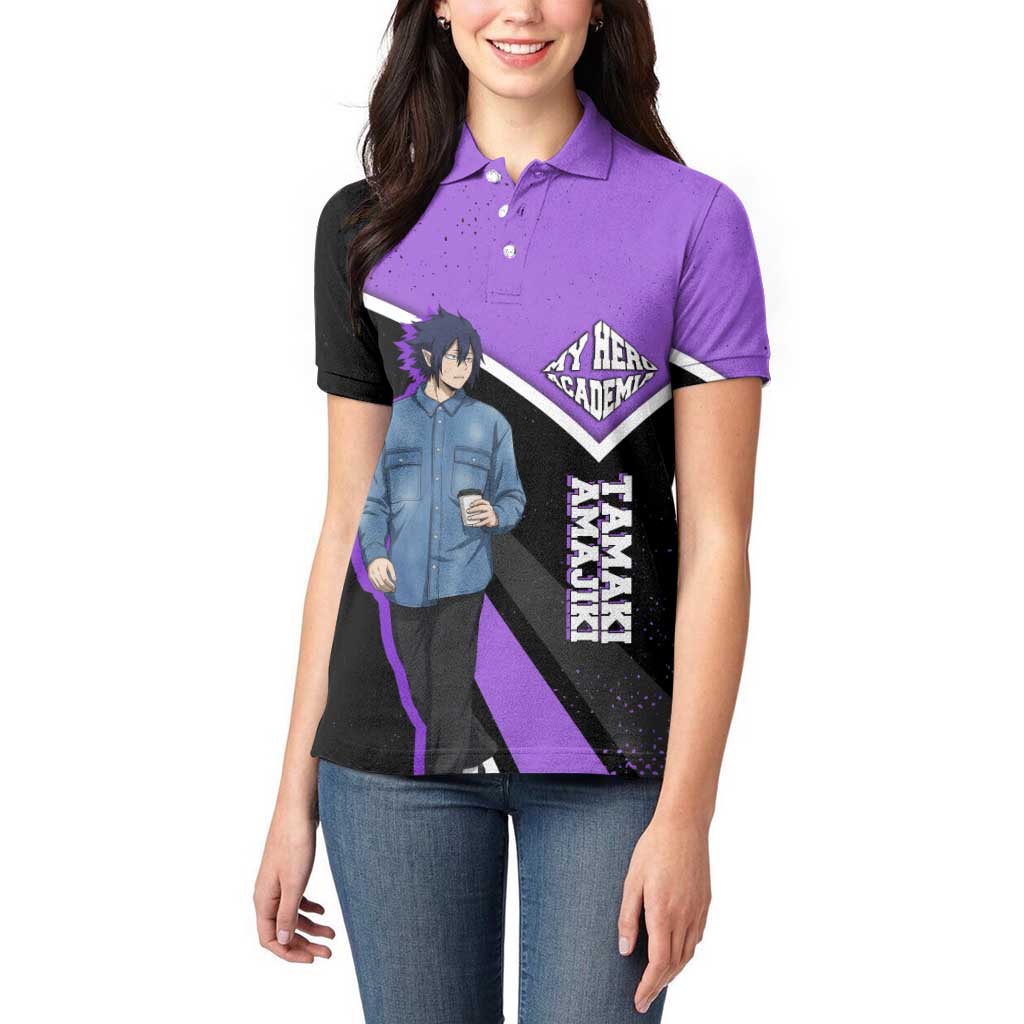 Tamaki Amajiki My Hero Academia Women Polo Shirt Anime Grunge Splatter Graphic Style