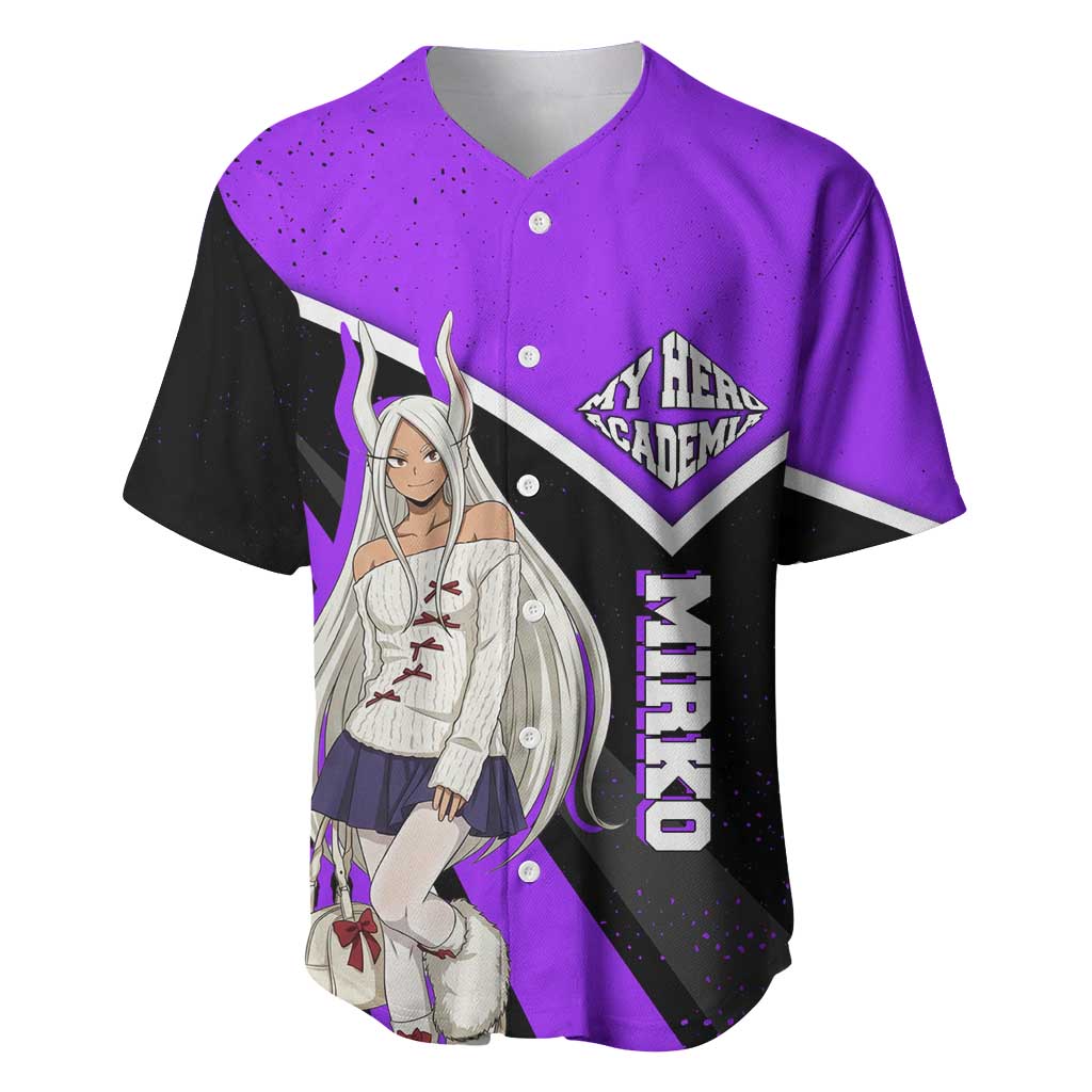 Mirko My Hero Academia Baseball Jersey Anime Grunge Splatter Graphic Style