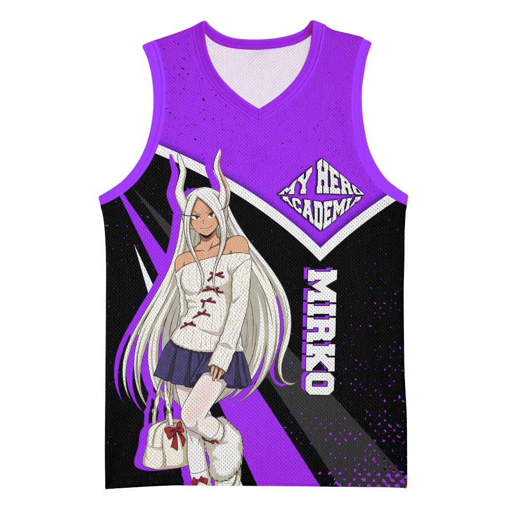 Mirko My Hero Academia Basketball Jersey Anime Grunge Splatter Graphic Style