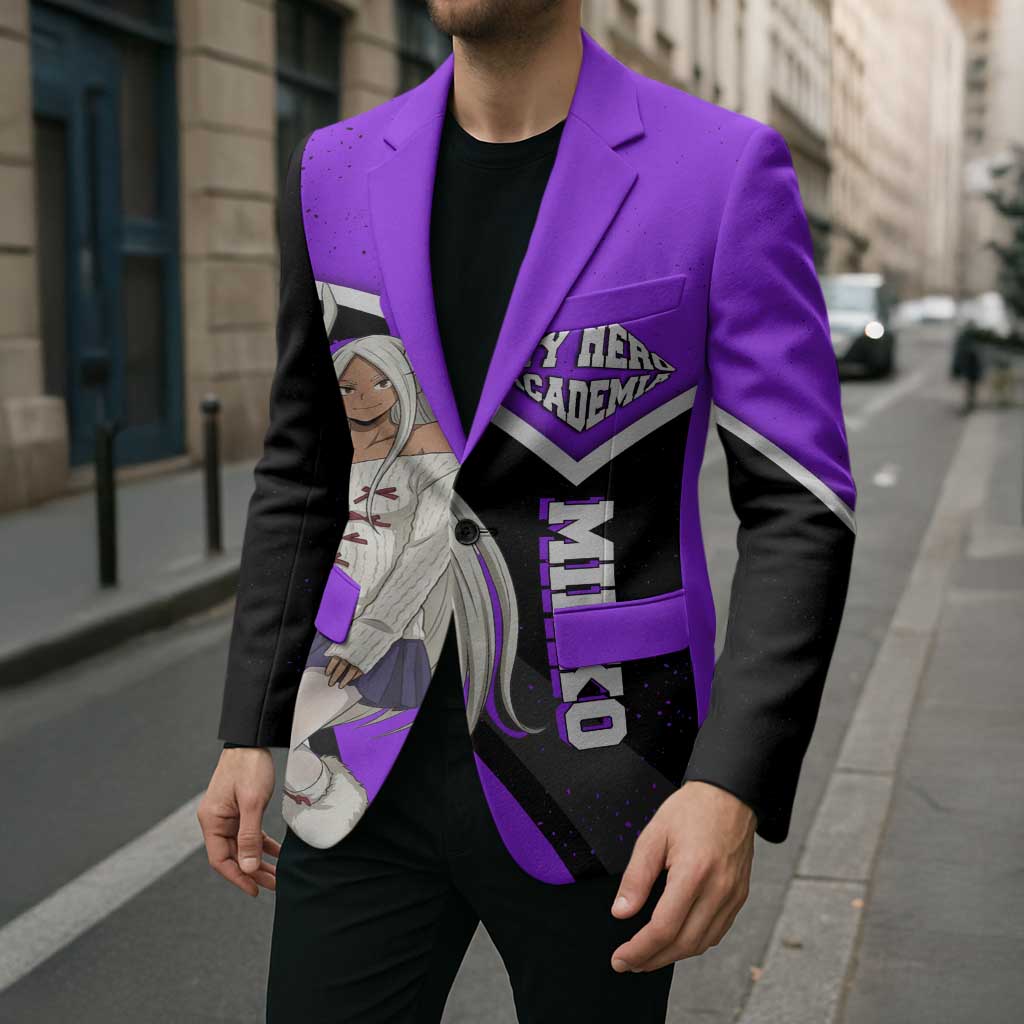 Mirko My Hero Academia Blazer Anime Grunge Splatter Graphic Style