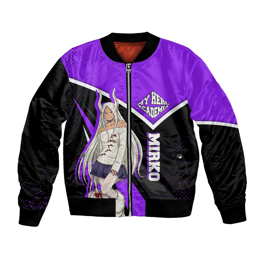 Mirko My Hero Academia Bomber Jacket Anime Grunge Splatter Graphic Style