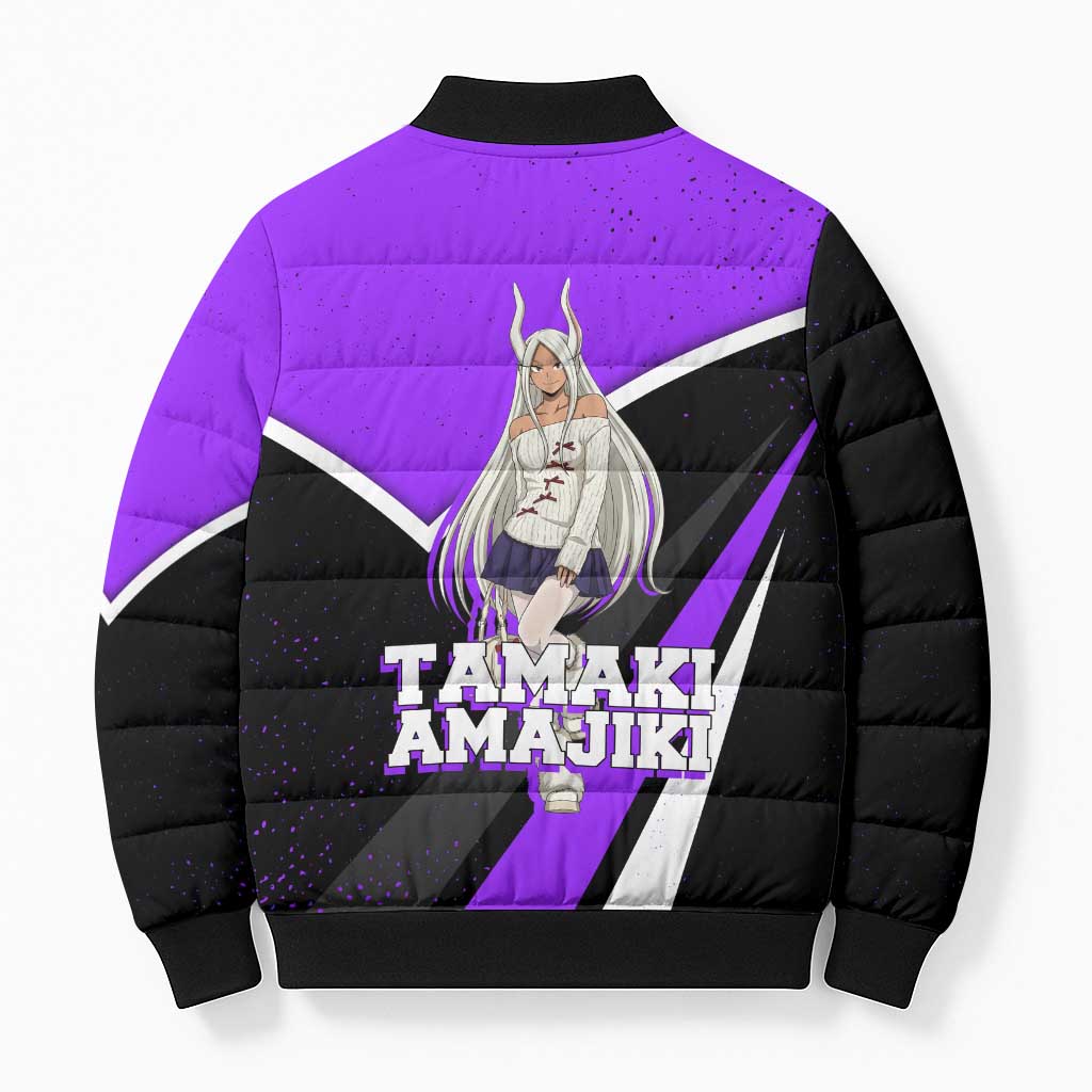 Mirko My Hero Academia Bomber Puffer Jacket Anime Grunge Splatter Graphic Style