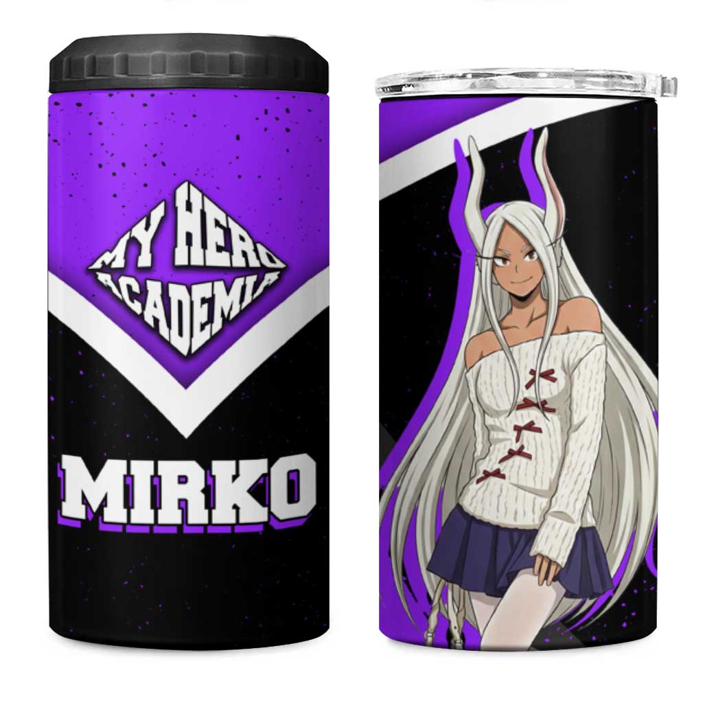 Mirko My Hero Academia 4 in 1 Can Cooler Tumbler Anime Grunge Splatter Graphic Style