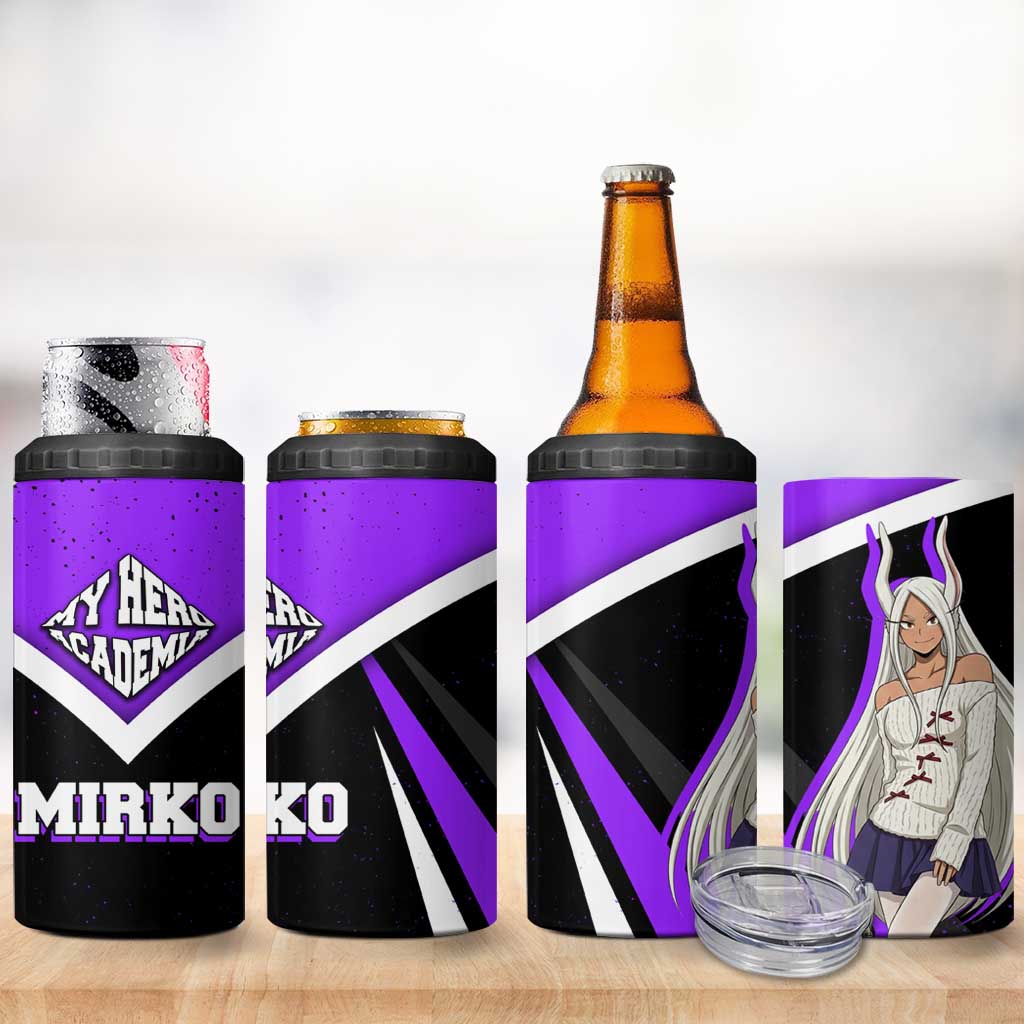 Mirko My Hero Academia 4 in 1 Can Cooler Tumbler Anime Grunge Splatter Graphic Style