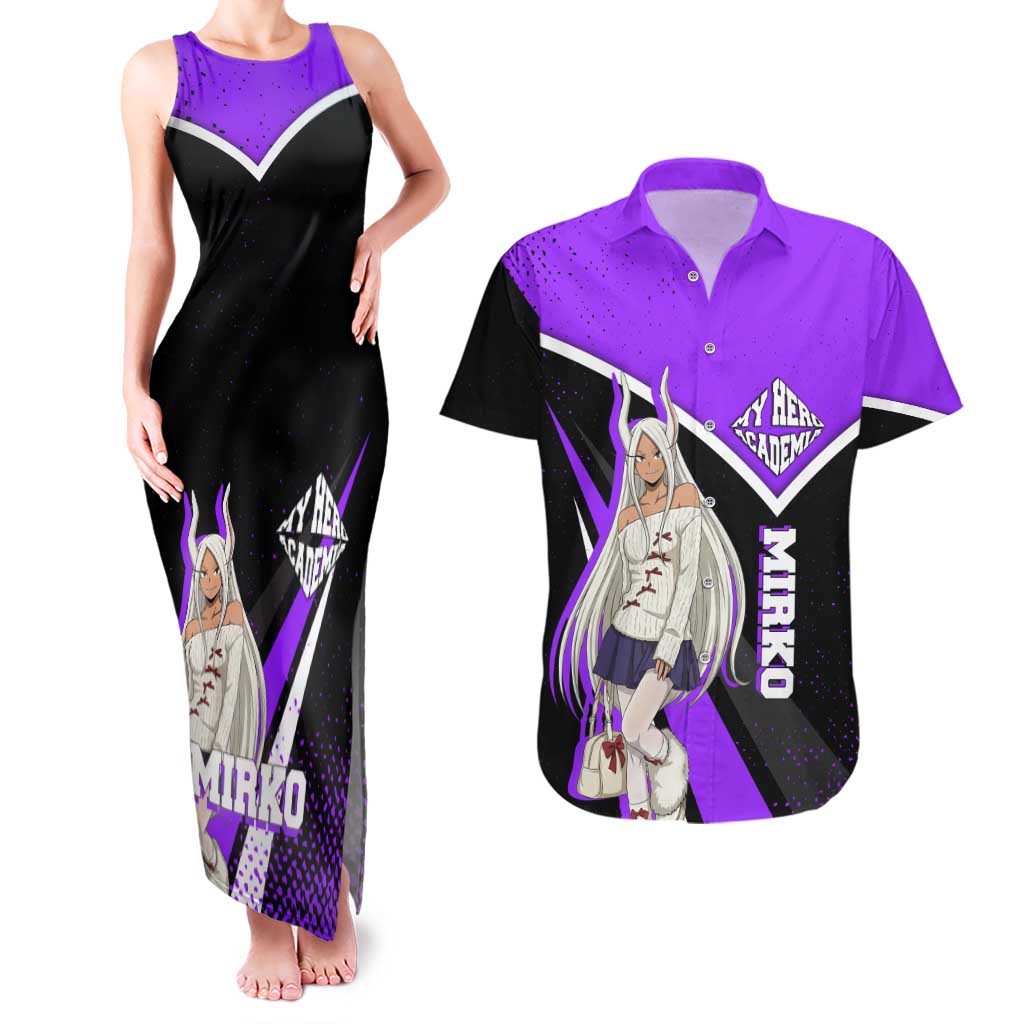 Mirko My Hero Academia Couples Matching Tank Maxi Dress and Hawaiian Shirt Anime Grunge Splatter Graphic Style