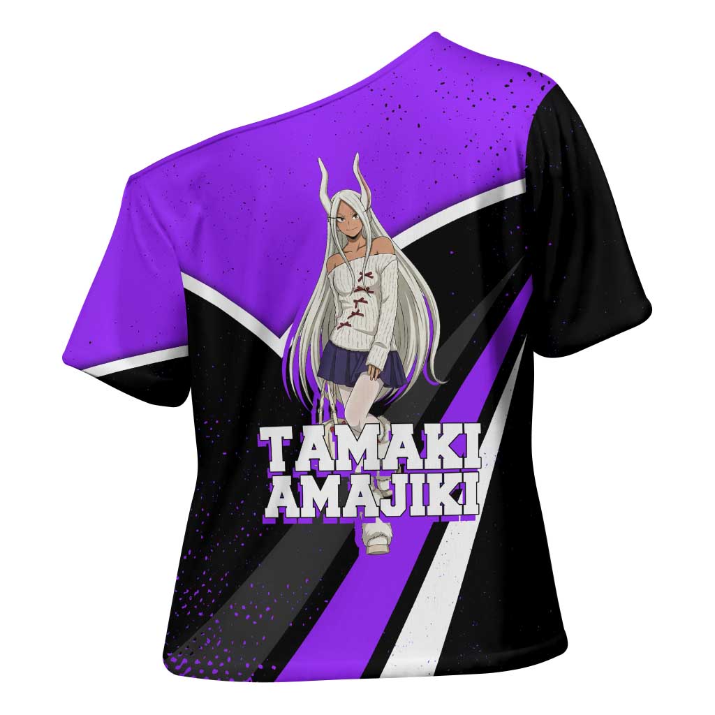 Mirko My Hero Academia Cross Shoulder Shirt Anime Grunge Splatter Graphic Style