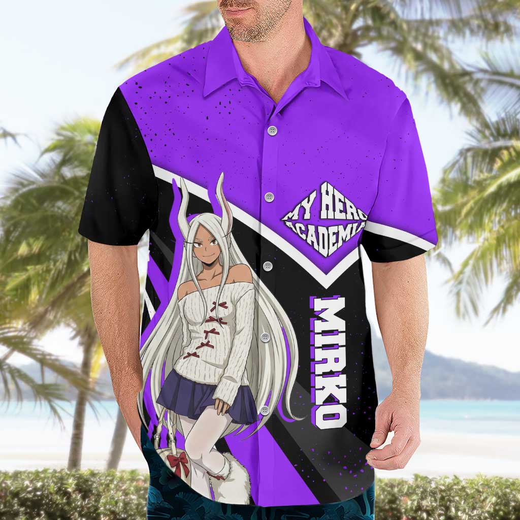 Mirko My Hero Academia Hawaiian Shirt Anime Grunge Splatter Graphic Style