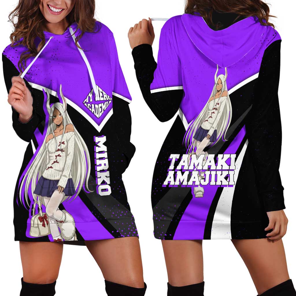 Mirko My Hero Academia Hoodie Dress Anime Grunge Splatter Graphic Style