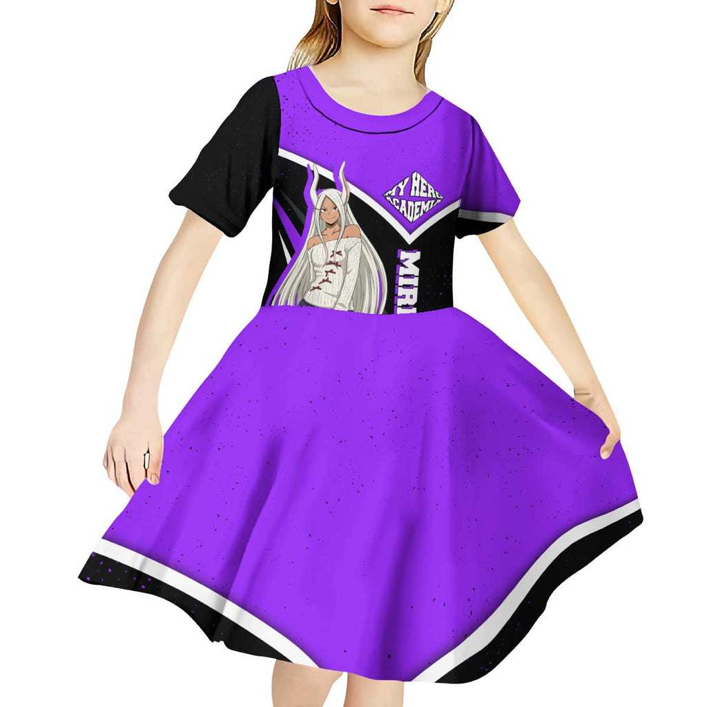 Mirko My Hero Academia Kid Short Sleeve Dress Anime Grunge Splatter Graphic Style