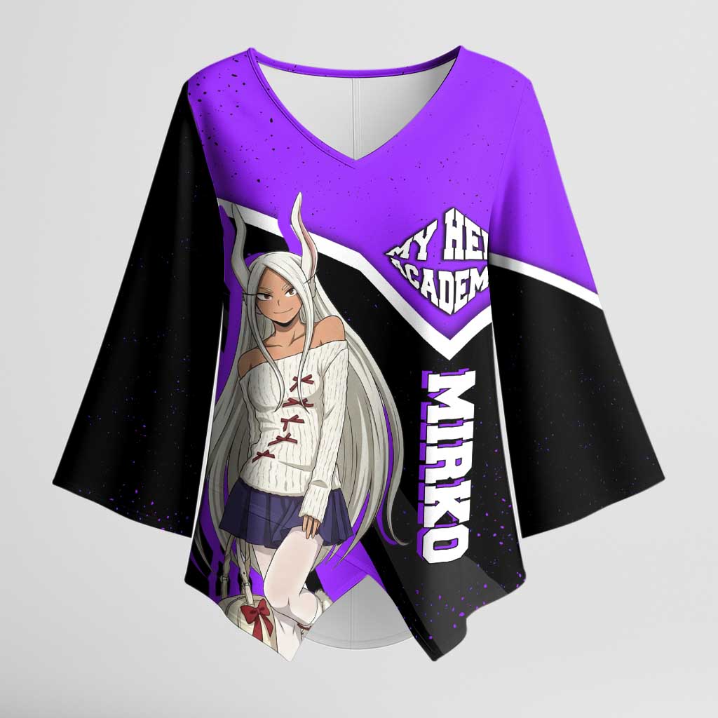 Mirko My Hero Academia Kimono Sleeve Blouse Anime Grunge Splatter Graphic Style