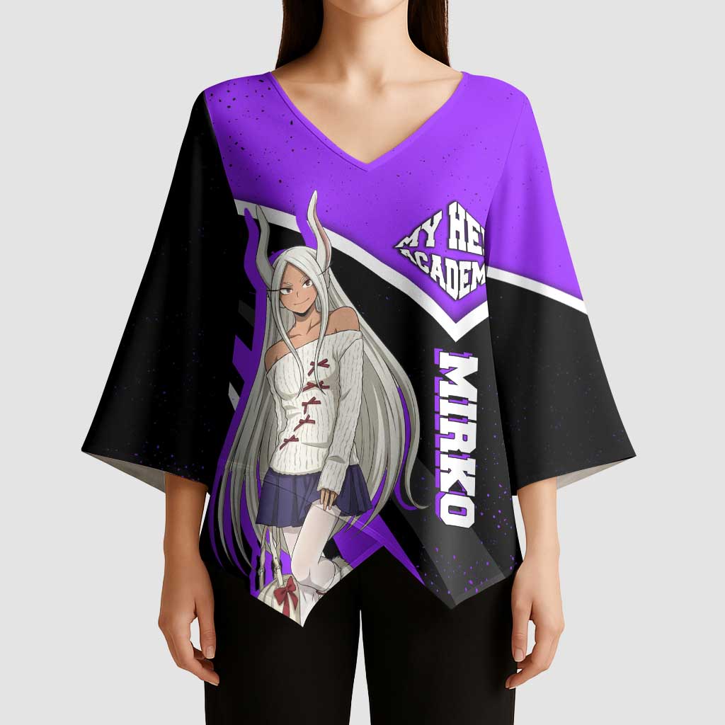 Mirko My Hero Academia Kimono Sleeve Blouse Anime Grunge Splatter Graphic Style