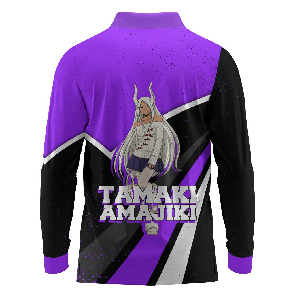 Mirko My Hero Academia Long Sleeve Polo Shirt Anime Grunge Splatter Graphic Style
