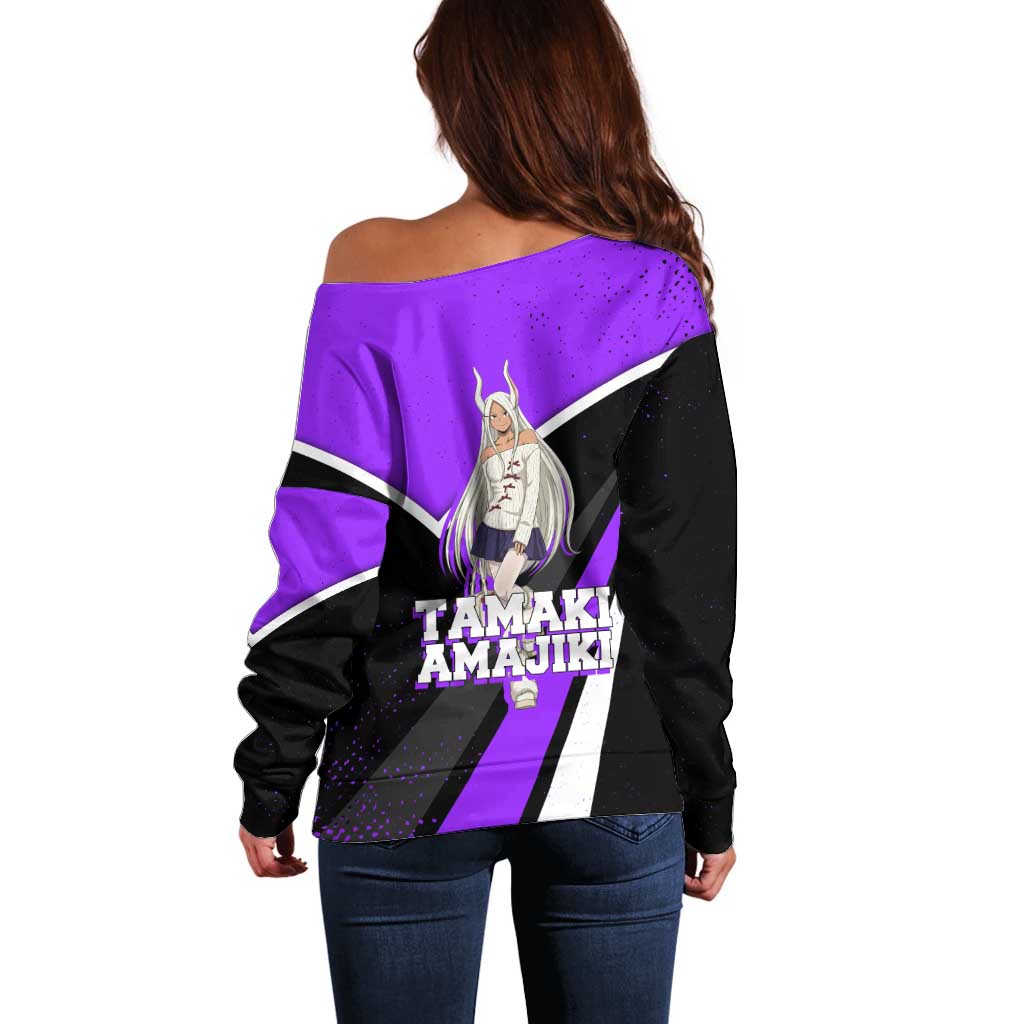 Mirko My Hero Academia Off Shoulder Sweater Anime Grunge Splatter Graphic Style