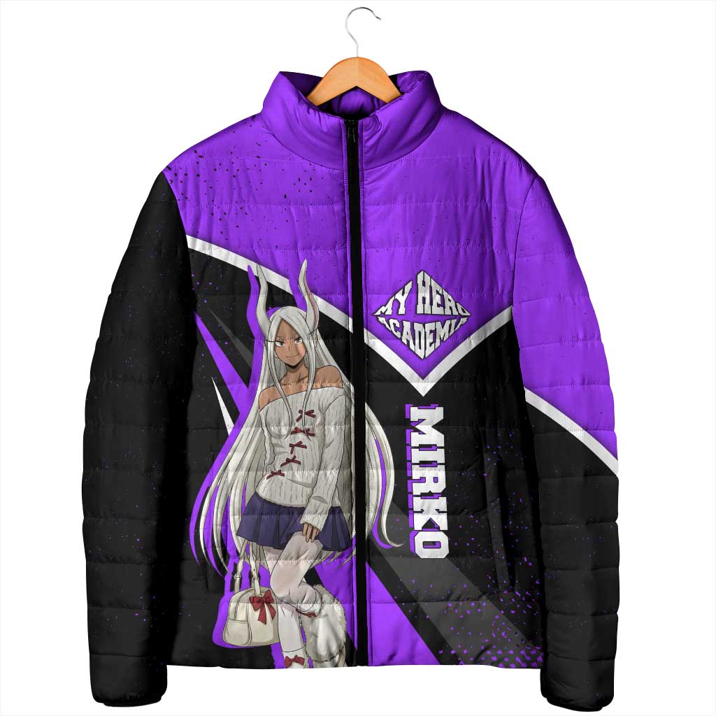 Mirko My Hero Academia Padded Jacket Anime Grunge Splatter Graphic Style