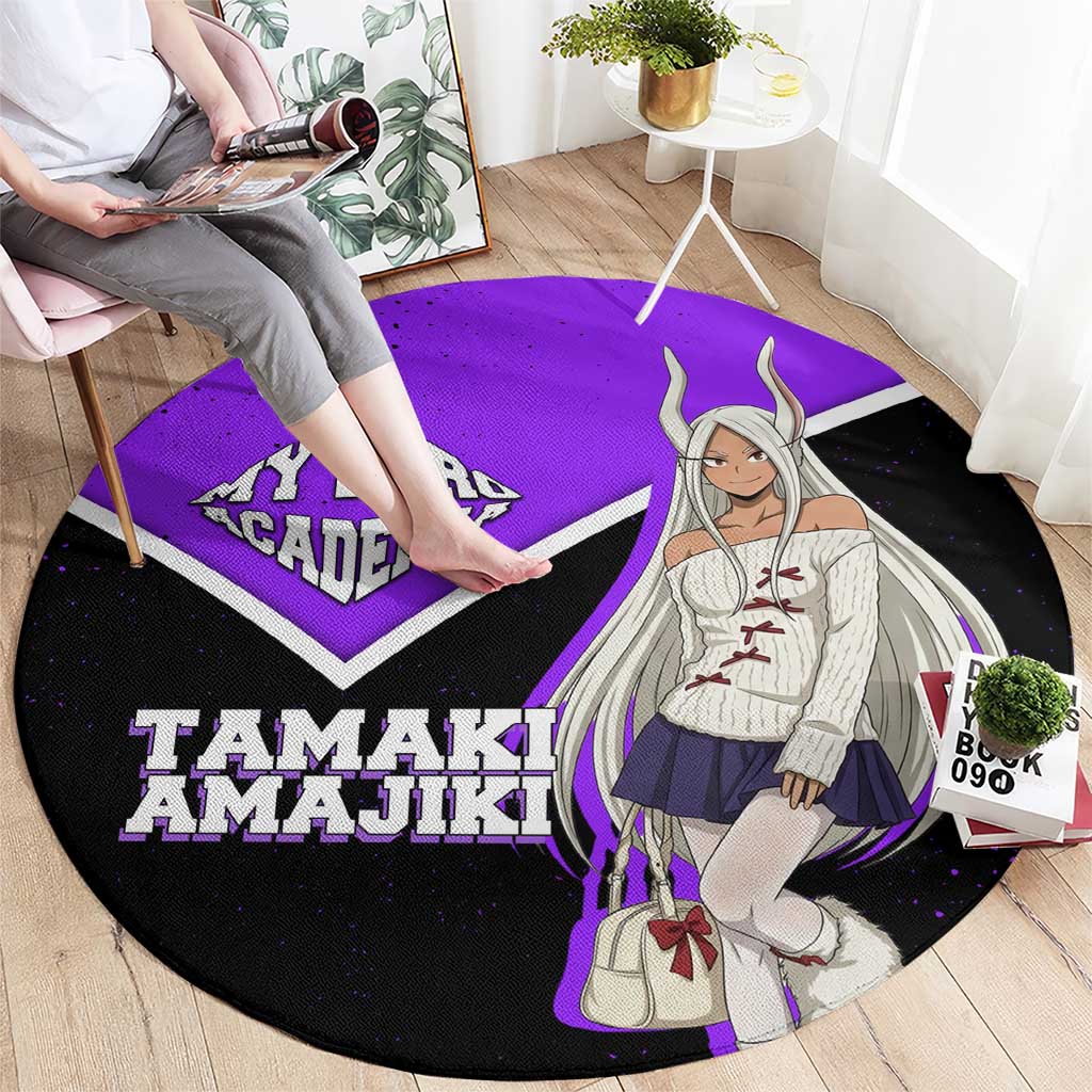 Mirko My Hero Academia Round Carpet Anime Grunge Splatter Graphic Style