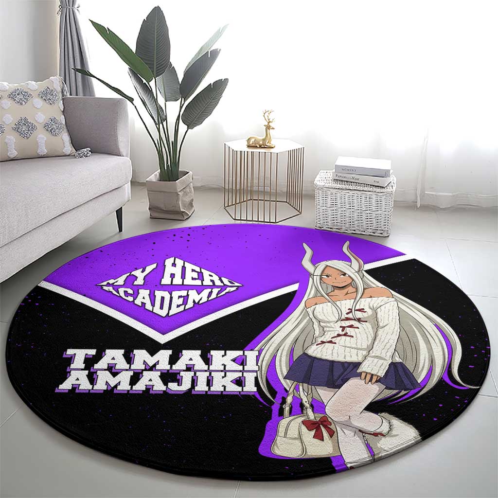 Mirko My Hero Academia Round Carpet Anime Grunge Splatter Graphic Style