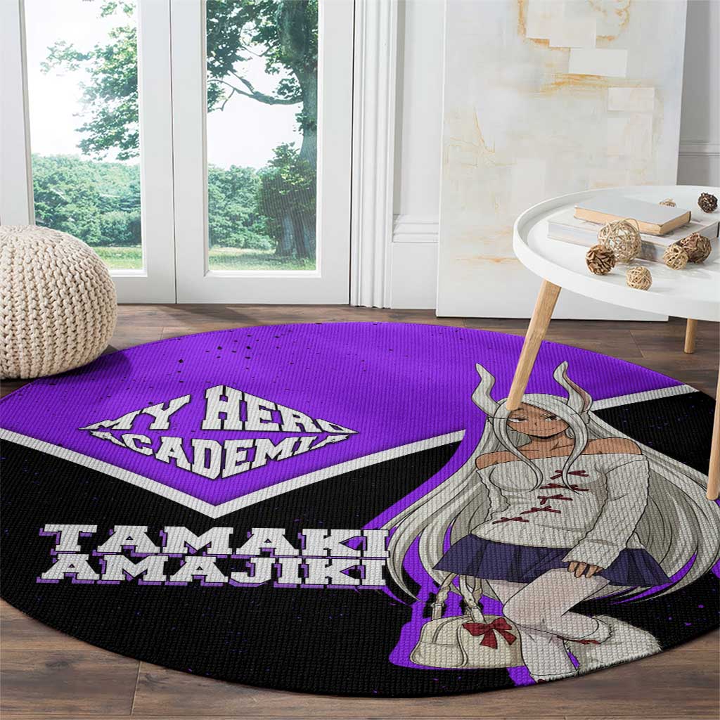 Mirko My Hero Academia Round Carpet Anime Grunge Splatter Graphic Style