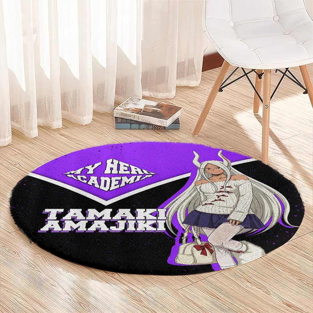 Mirko My Hero Academia Round Carpet Anime Grunge Splatter Graphic Style