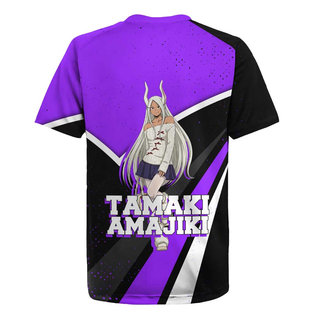 Mirko My Hero Academia Rugby Jersey Anime Grunge Splatter Graphic Style