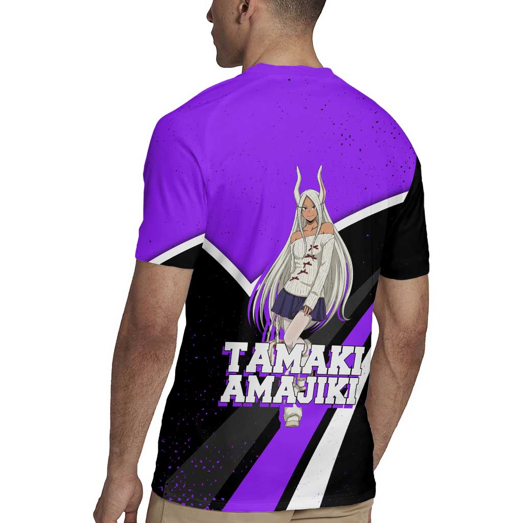 Mirko My Hero Academia Rugby Jersey Anime Grunge Splatter Graphic Style