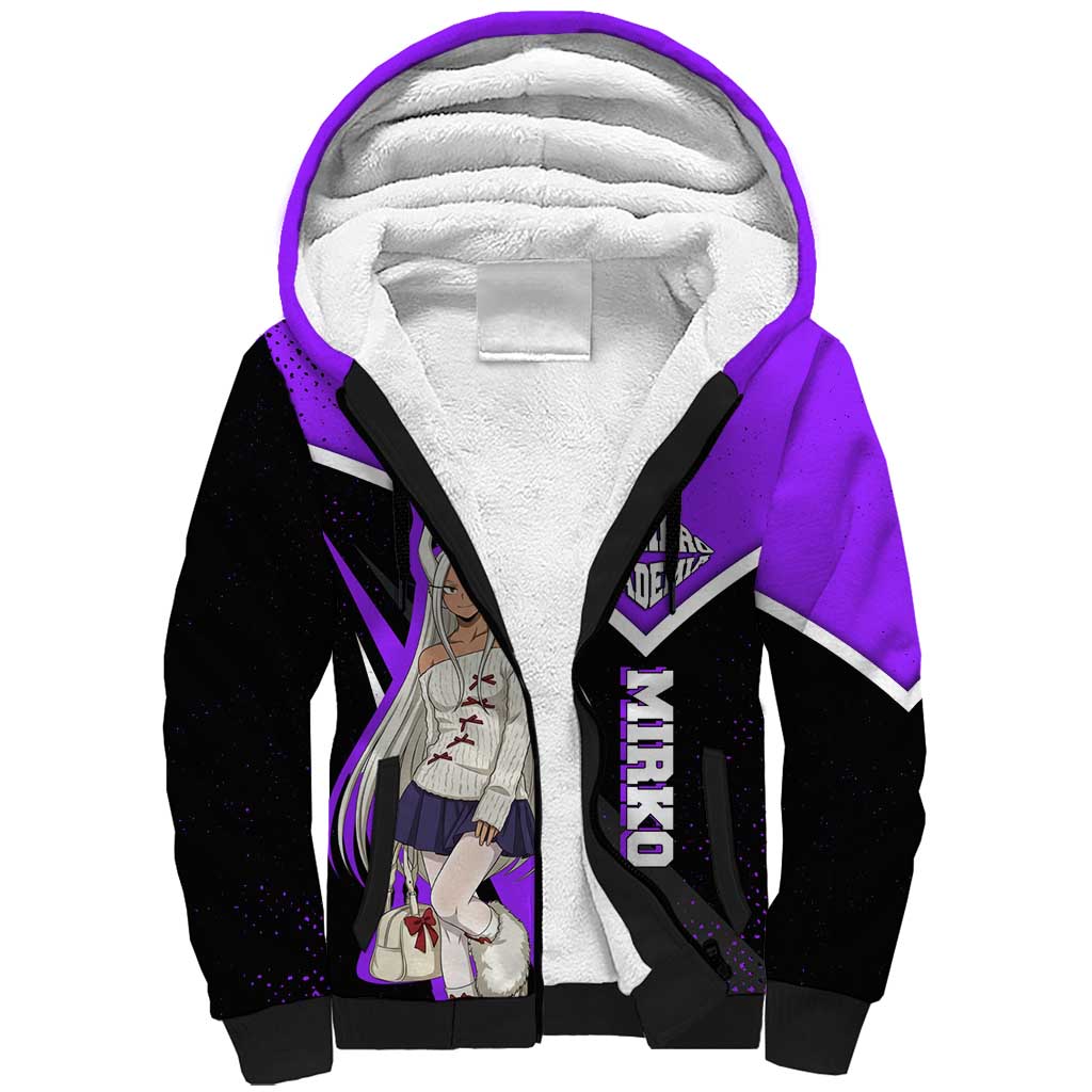 Mirko My Hero Academia Sherpa Hoodie Anime Grunge Splatter Graphic Style