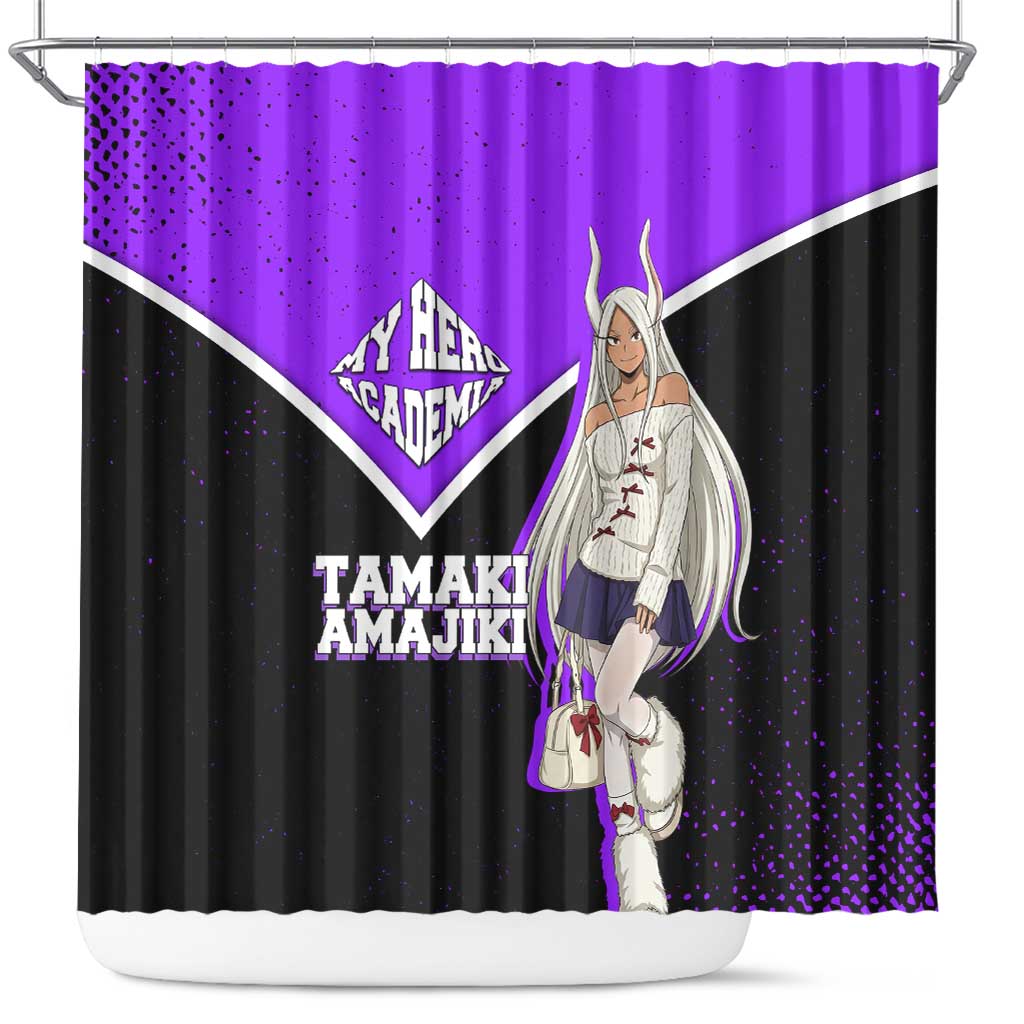 Mirko My Hero Academia Shower Curtain Anime Grunge Splatter Graphic Style