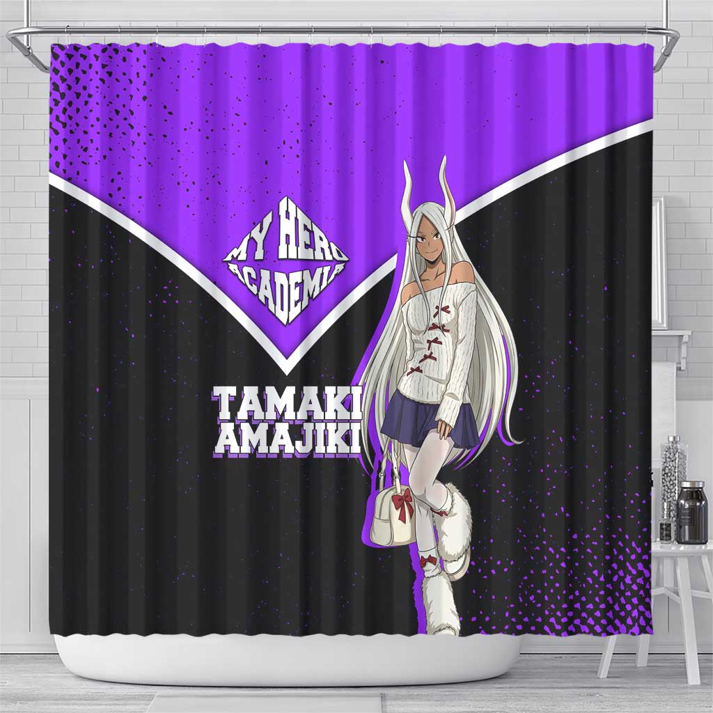 Mirko My Hero Academia Shower Curtain Anime Grunge Splatter Graphic Style