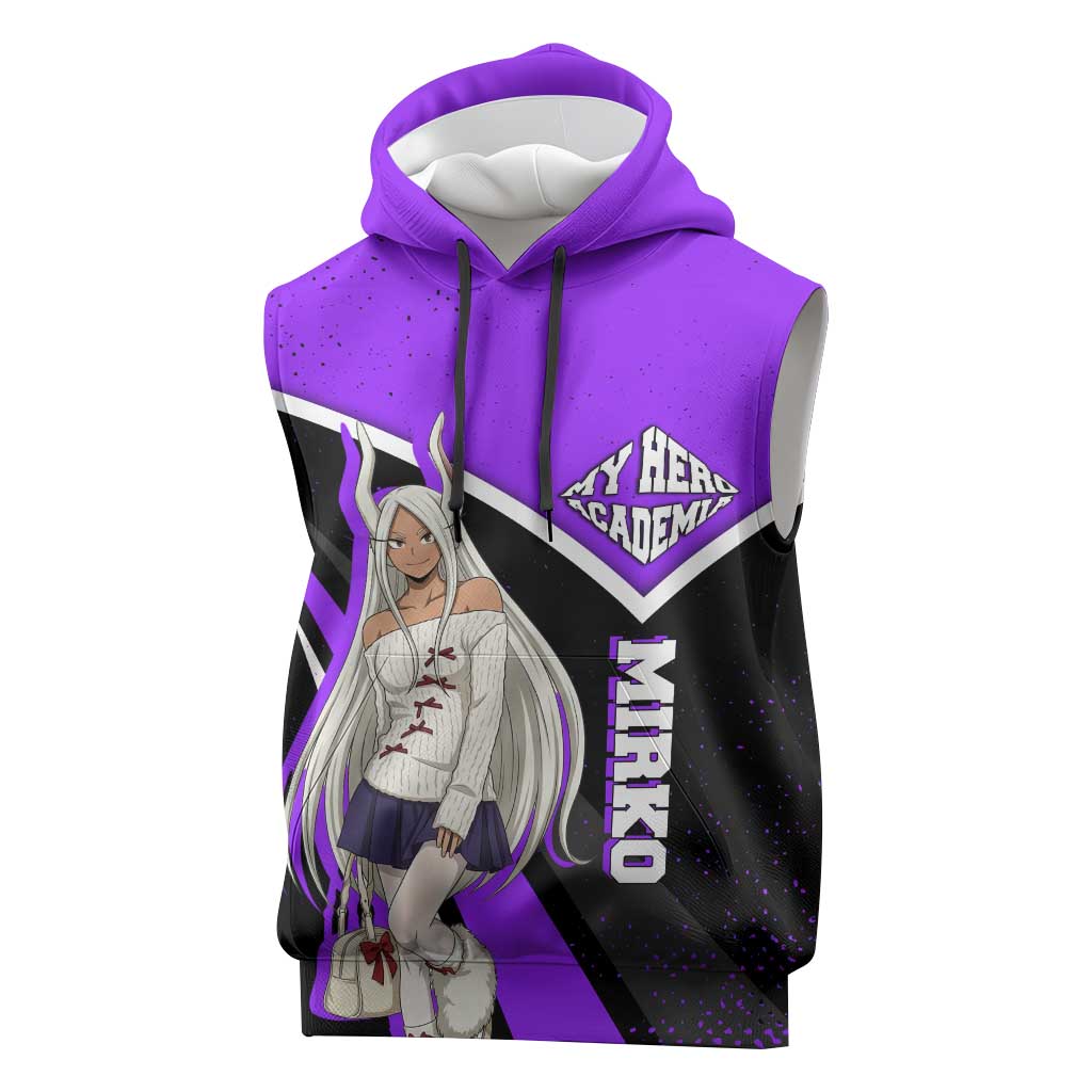 Mirko My Hero Academia Sleeveless Hoodie Anime Grunge Splatter Graphic Style
