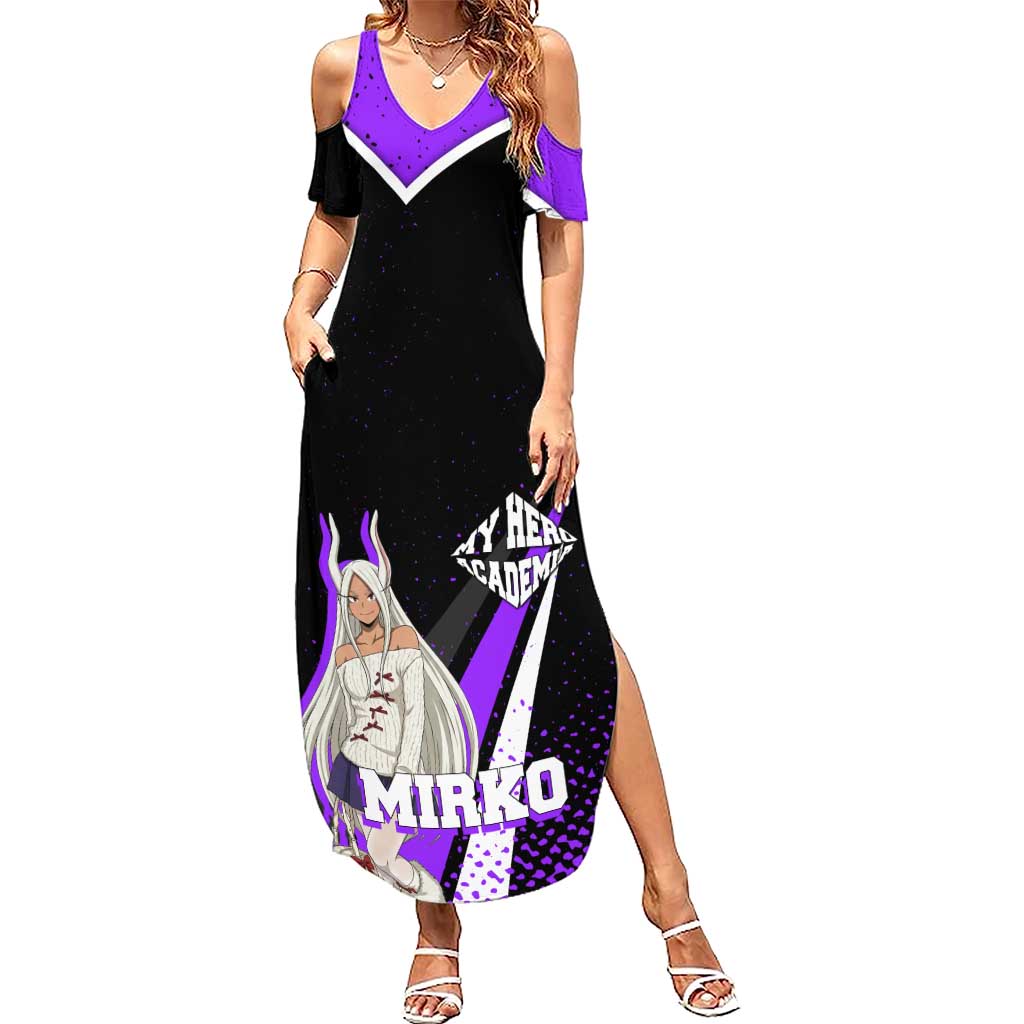 Mirko My Hero Academia Summer Maxi Dress Anime Grunge Splatter Graphic Style