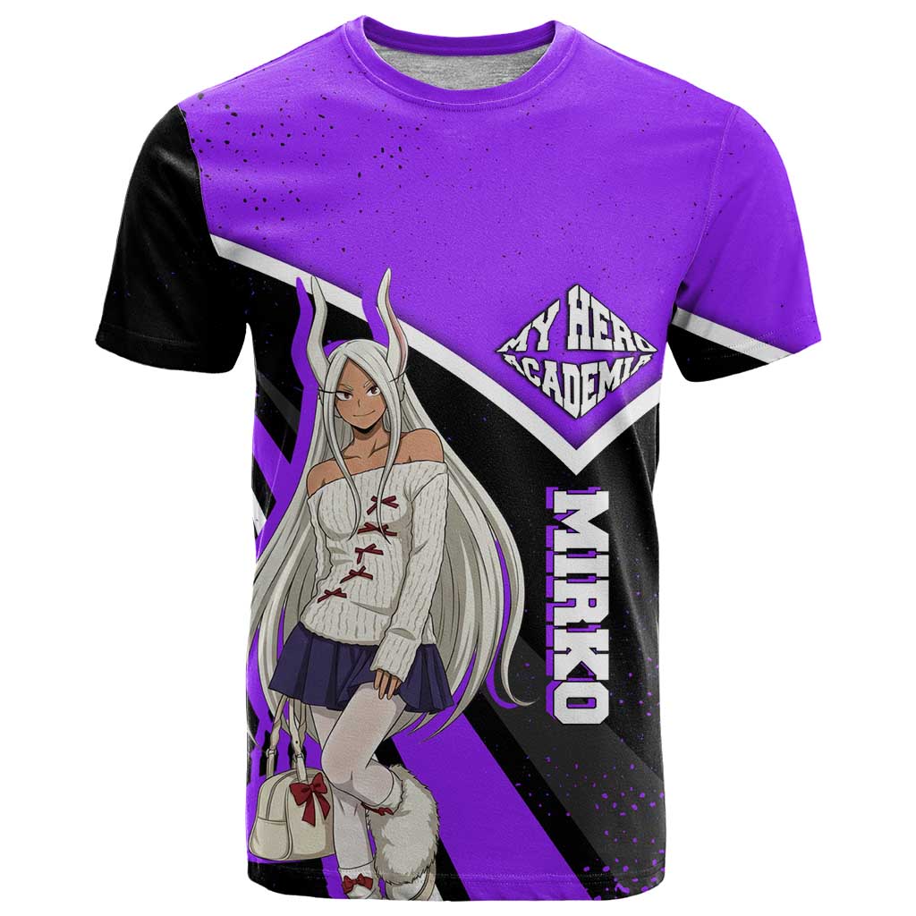 Mirko My Hero Academia T Shirt Anime Grunge Splatter Graphic Style
