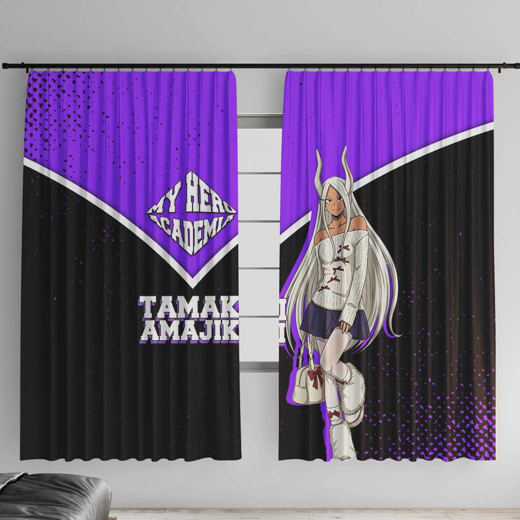 Mirko My Hero Academia Window Curtain Anime Grunge Splatter Graphic Style