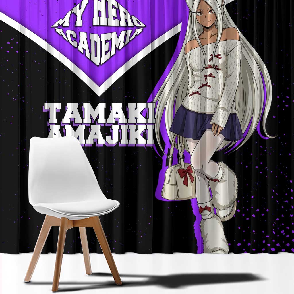 Mirko My Hero Academia Window Curtain Anime Grunge Splatter Graphic Style