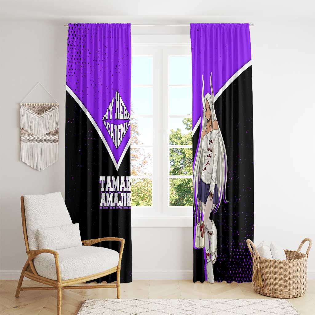 Mirko My Hero Academia Window Curtain Anime Grunge Splatter Graphic Style