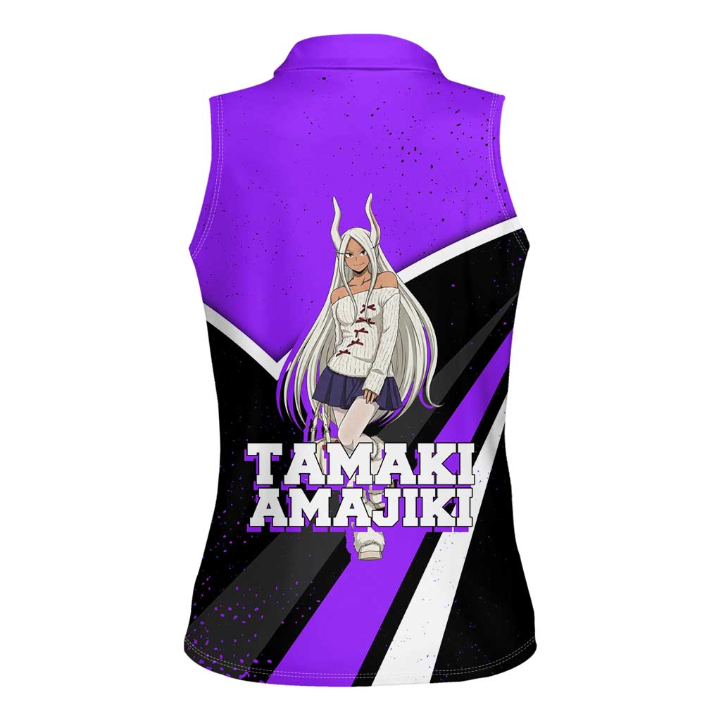 Mirko My Hero Academia Women Sleeveless Polo Shirt Anime Grunge Splatter Graphic Style
