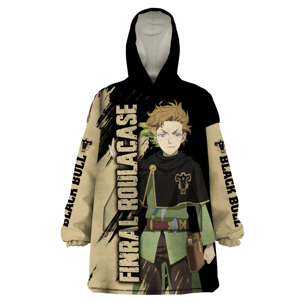 Black Bull Finral Roulacase Wearable Blanket Hoodie Black Clover Anime